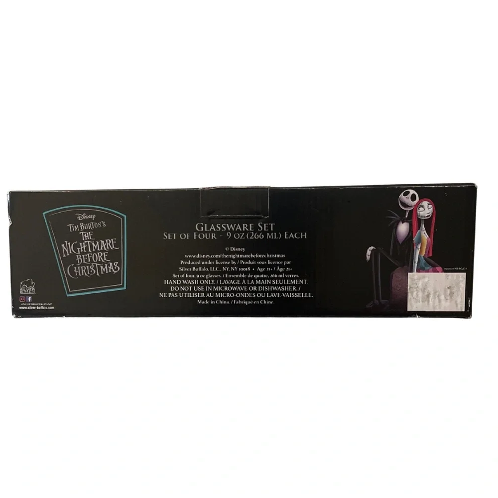 NWT Silver Buffalo Nightmare Before Christmas Glass Set 9oz